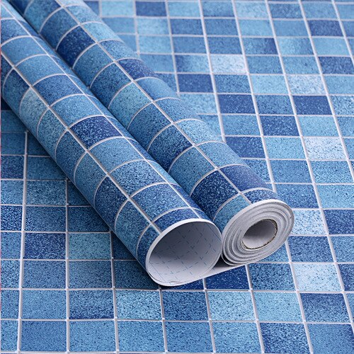 45cm X 10m zelfklevende Mozaïek PVC Vinyl Muurstickers Waterdicht Wallpapers voor Badkamer Keuken Poster Muur Stickers home Decor