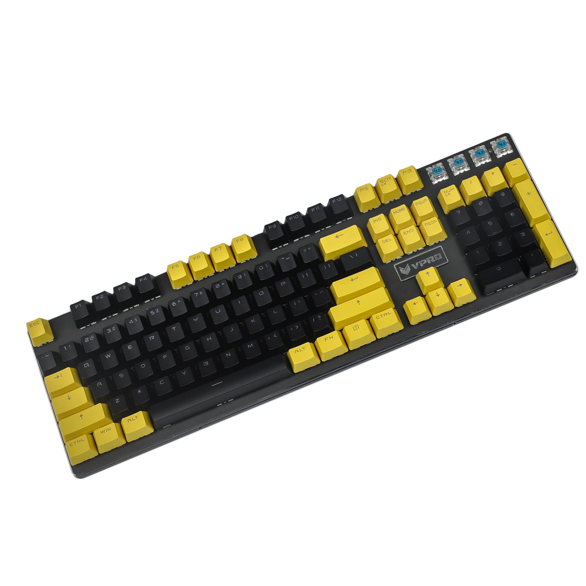 YMDK Double Shot 104 Miami PBT Shine Through OEM Profile Keycap set Suitable For MX Switches Mechanical Keyboard: Yellow Black