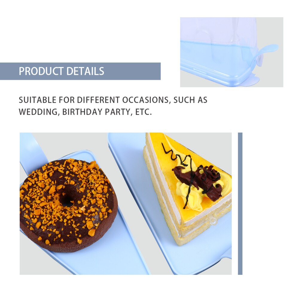 20pcs Transparent Cheese Triangle Cake Dessert Boxes Cake Box