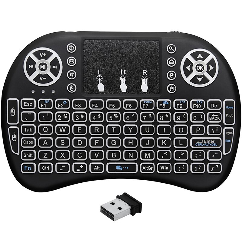 Universal Smart Remote Control 2.4GHz Wireless Fly Air Mouse Touchpad Blacklight Mini Keyboard for TV Box mini i8