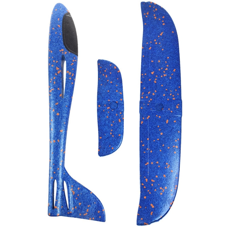 48Cm Hand Werfen Beleuchtung Up Fliegen Segelflugzeug Flugzeug Glow In The Dark Spielzeug Schaum Flugzeug Modell Led-Blitz Spiele spielzeug Für Kinder: Blue