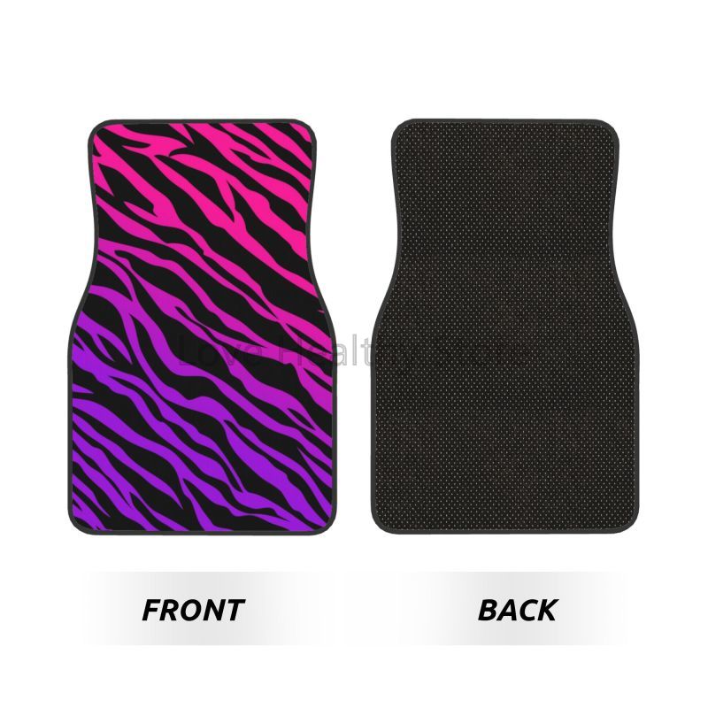 Zebrastribede bilmåtter sæt  of 4 stk. skridsikre fodmåtter tæpper universal til sedan suv bil interiørbeskytter