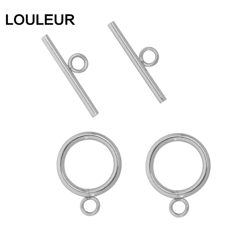 Cierres OT de acero inoxidable para pulsera, conectores de cierre de palanca para pulsera DIY, collar, accesorios de joyería, suministros para hacer al por mayor: 14 mm / Negro