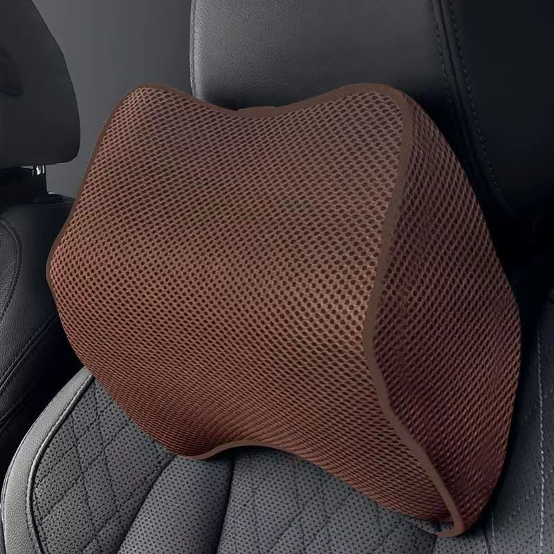 Car Headrest Neck Pillow Auto Car Neck Cushion Memory Foam Breathable Head Support Neck Rest Protector Automobiles Interior: Brown