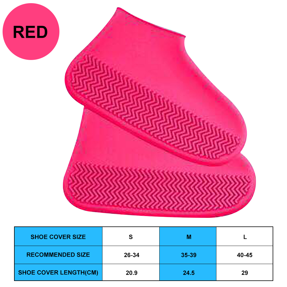 1 Paar wasserdichte, rutschfeste Silikonschuhe, hochelastisch, verschleißfest, unisex-Regenstiefel für regnerische Tage Ich bin Freien, wiederverwendbarer Schuhüberzug: M / verrotten