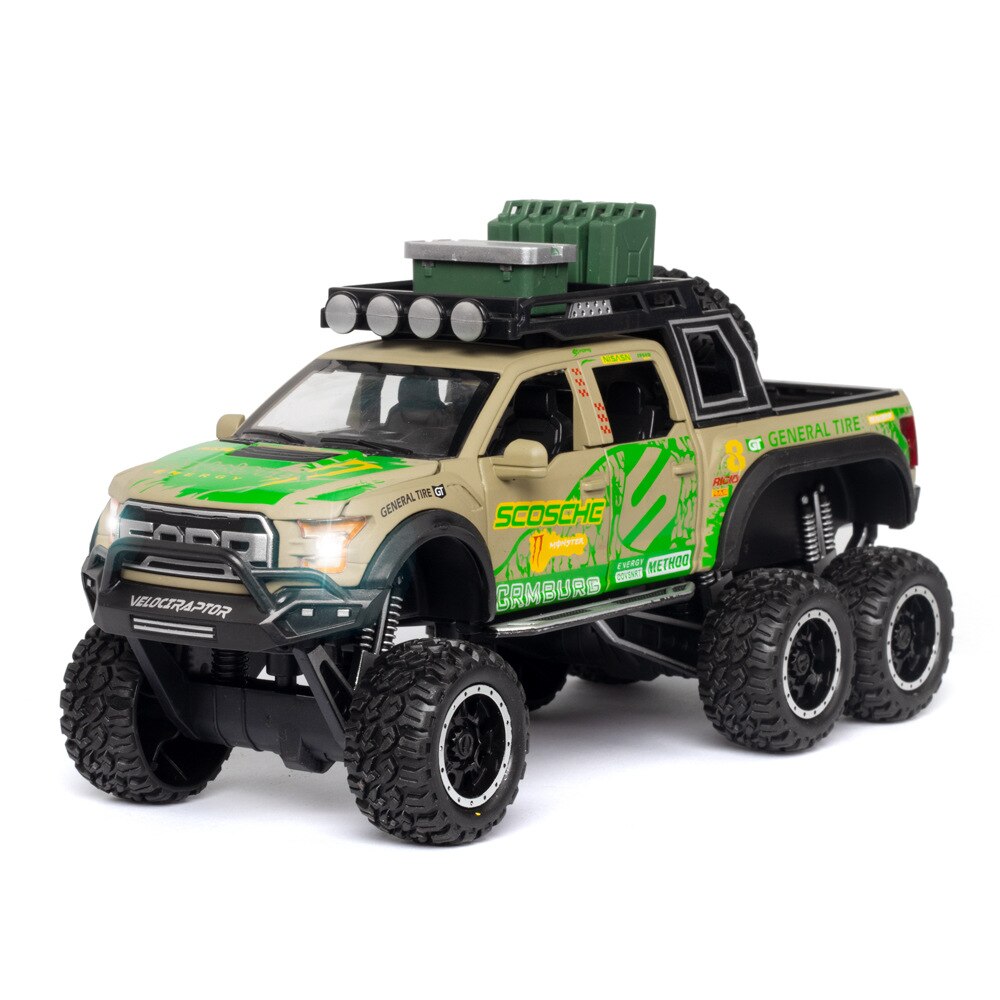 1:32 spielzeug Auto G63 F150 JEEP Metall Spielzeug Legierung Auto Spielzeug Gießt Druck Fahrzeuge Auto Modell Mit licht Sound Auto Spielzeug für Kinder # ZW: f150 Green T