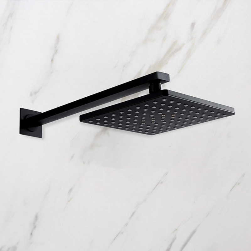 Black Square Rain Shower Head Bath Hand Held Shower Bathroom Adjust Shower Holder Water Saving Handheld 3 Modes Switch Sprayer