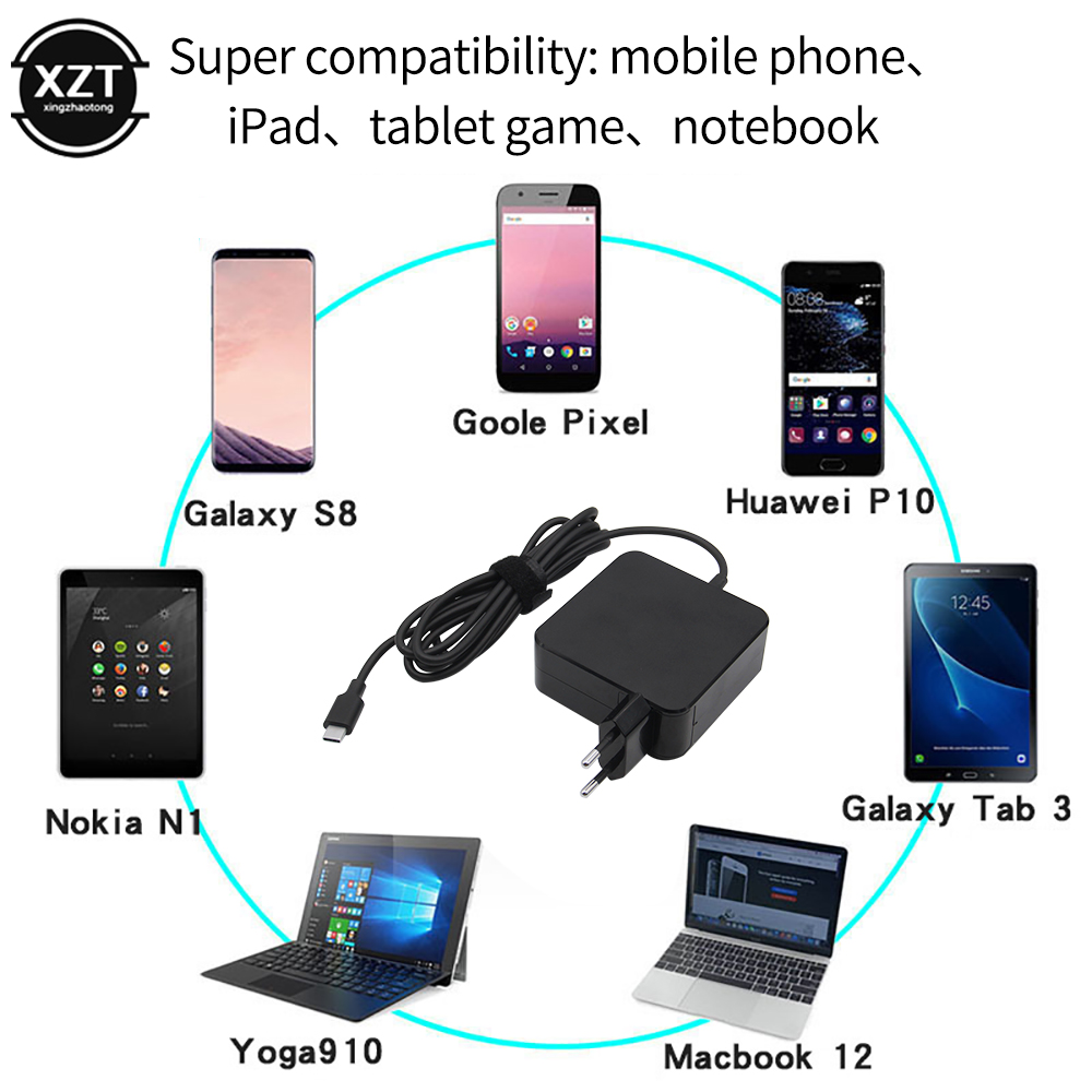 65w USB C Typ C Laptop PC Ladegerät Netzteil Adapter für MacBook Asus Zenbook Lenovo Dell Xiaomi