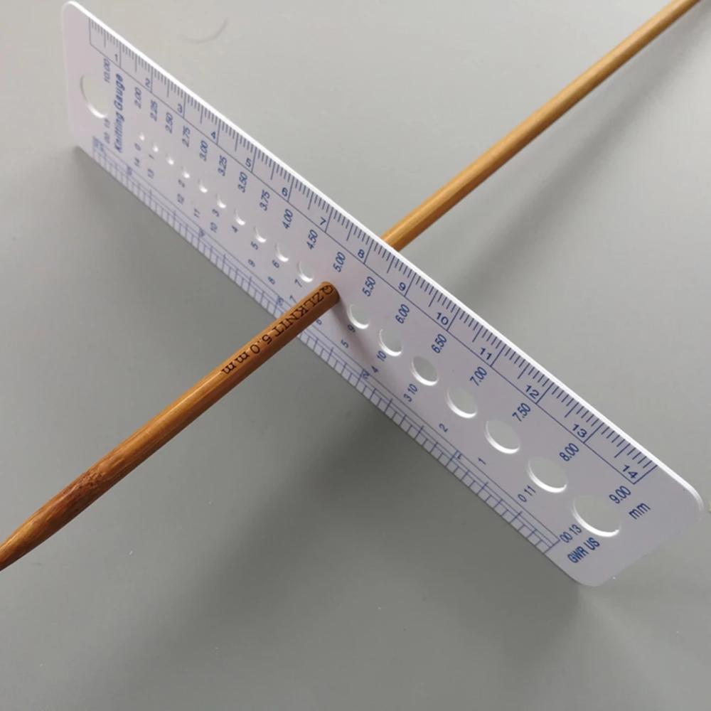 Knitting Tool Needle Gauge Inch Sewing Ruler 2-10mm Size Measuring Accessories