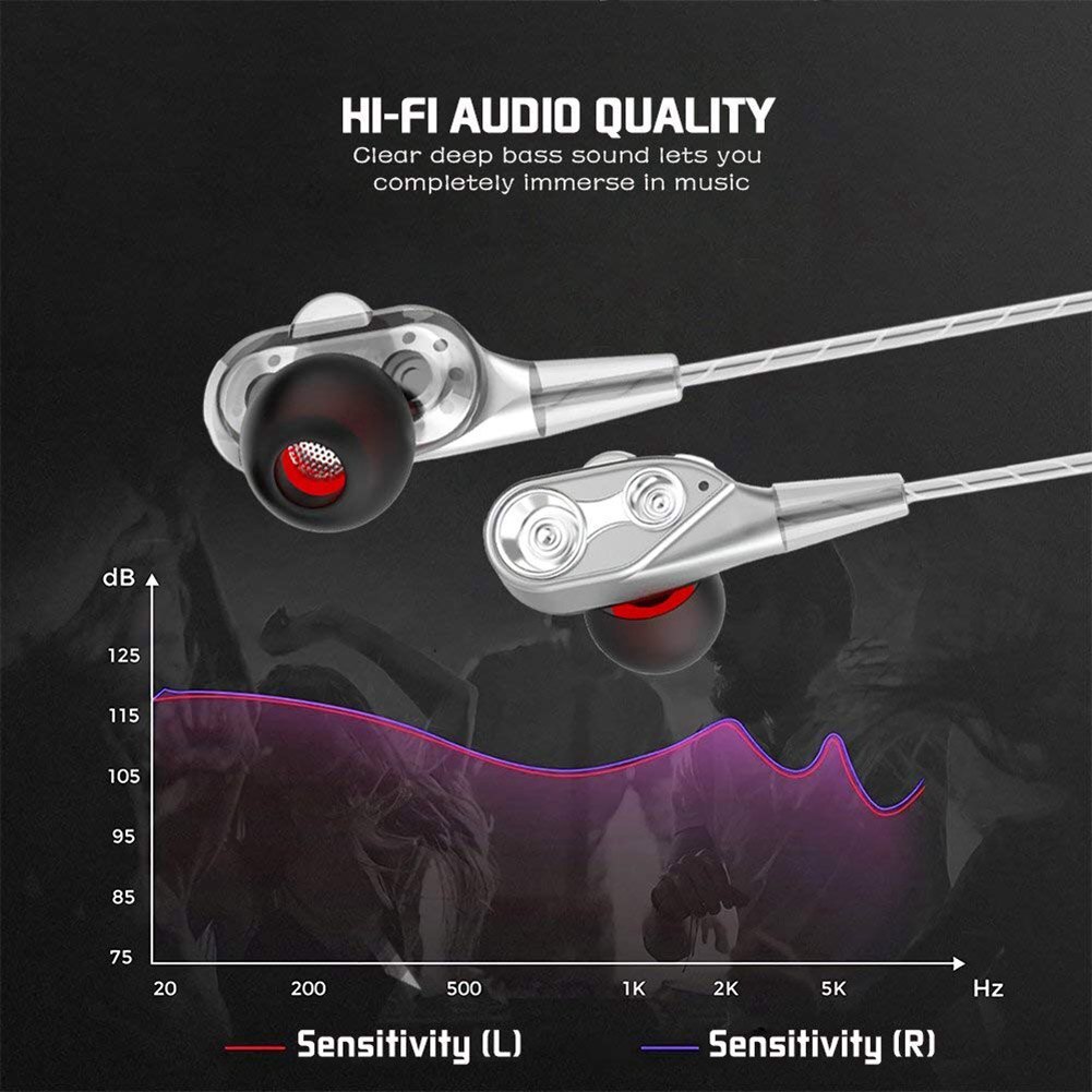 Oordopjes met spoelijzer 3.5mm universele in-ear oordopjes met draad hifi stereo muziek headset oordopjes