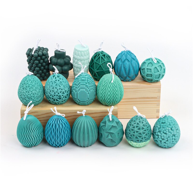 9 Pasen Geometrische Eieren Siliconen Kaars Mal Voor Desktop Decoratie Gips Chocolade Aromatherapie Kaars Siliconen Mal