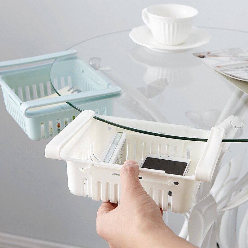 Cuisine escamotable réfrigérateur congélateur boîte de rangement glissière tiroir organisateur glisser sous étagère tiroir boîte support étagères Gadgets de cuisine