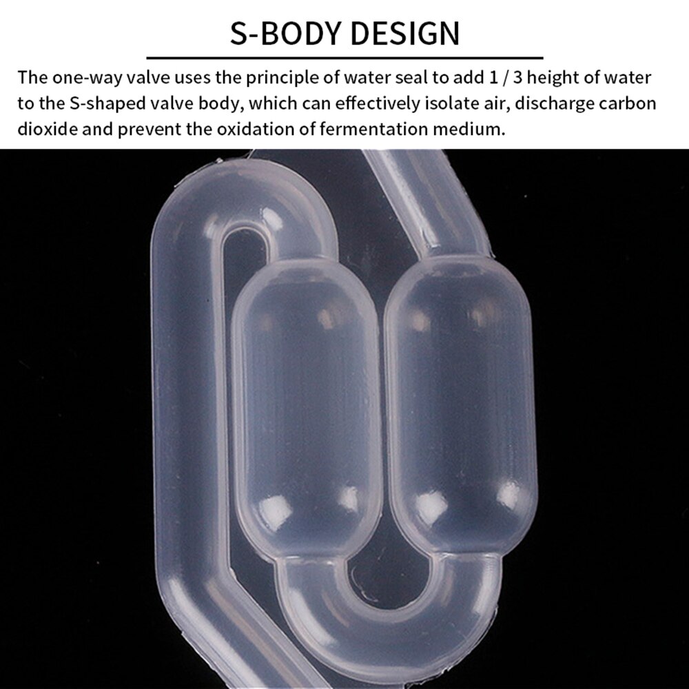One-way Wine Beer Brewing Fermentation Check Valve Plastic Air Lock Water Seal Home Winemaking Exhaust Valve Fermenter Yeast