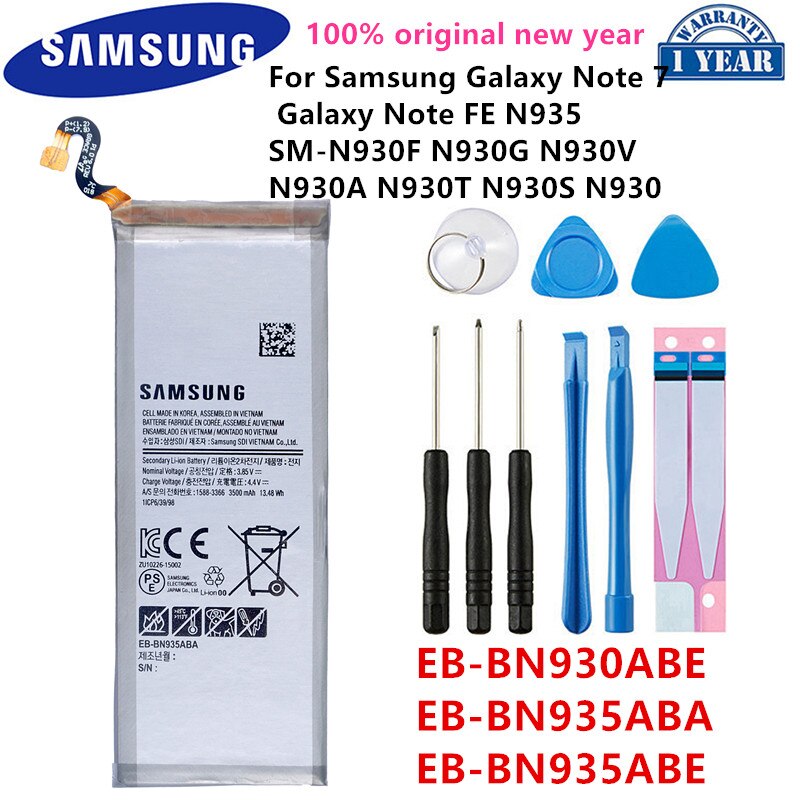 SAMSUNG original Battery For Samsung For Samsung Galaxy S21/S21 Ultra/S21Plus/S20 FE/A41/A51 5G/A70/Note 20/ Note 20 Ultra/A02S: EB-BN935ABA   Note 7