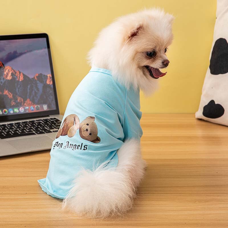 T-shirty dla psów designerskie ubrania dla psów fajne oddychające sznaucer z francuskiego buldoga na małe psy