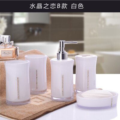 Akryl fem stykker sett dårlig vaske sett baderomsutstyr diamant kopp børste elskere såpeskål tannbørsteholder: 8