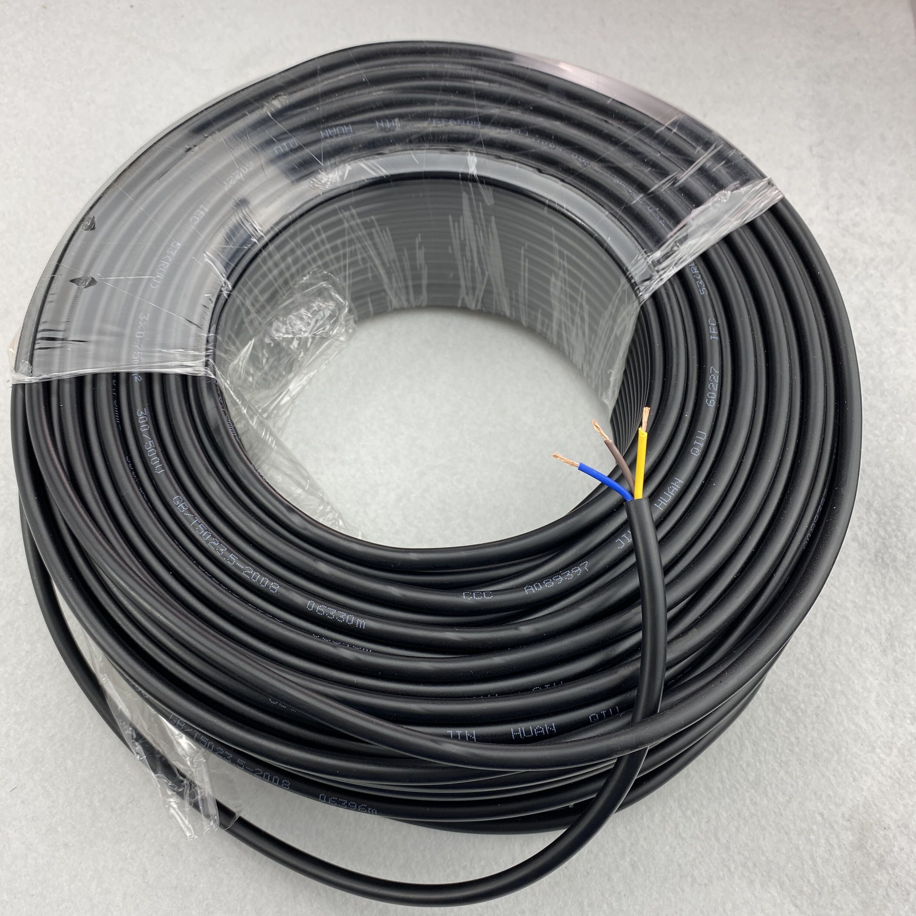 2 core/3 core/4 core 100m/roll BLACK PVC covered round cable,18AWG(0.75mm)