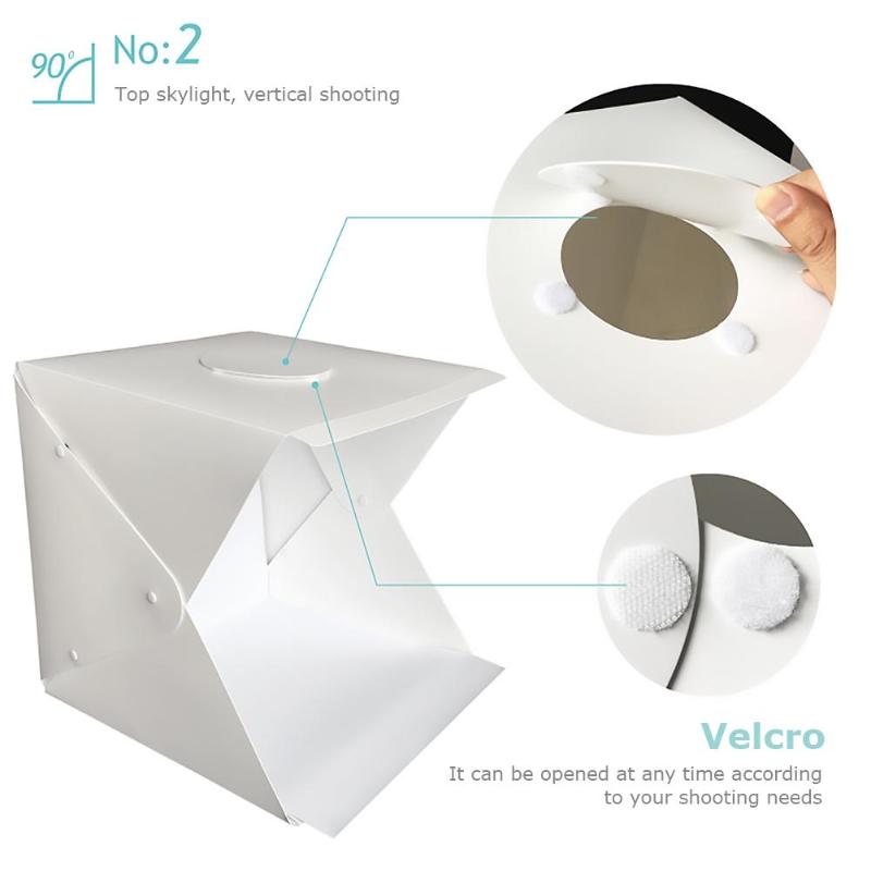 Mini Folding Lightbox Photography Photo Studio Softbox LED Light Soft Box Photo Background Kit Light box for DSLR Camera