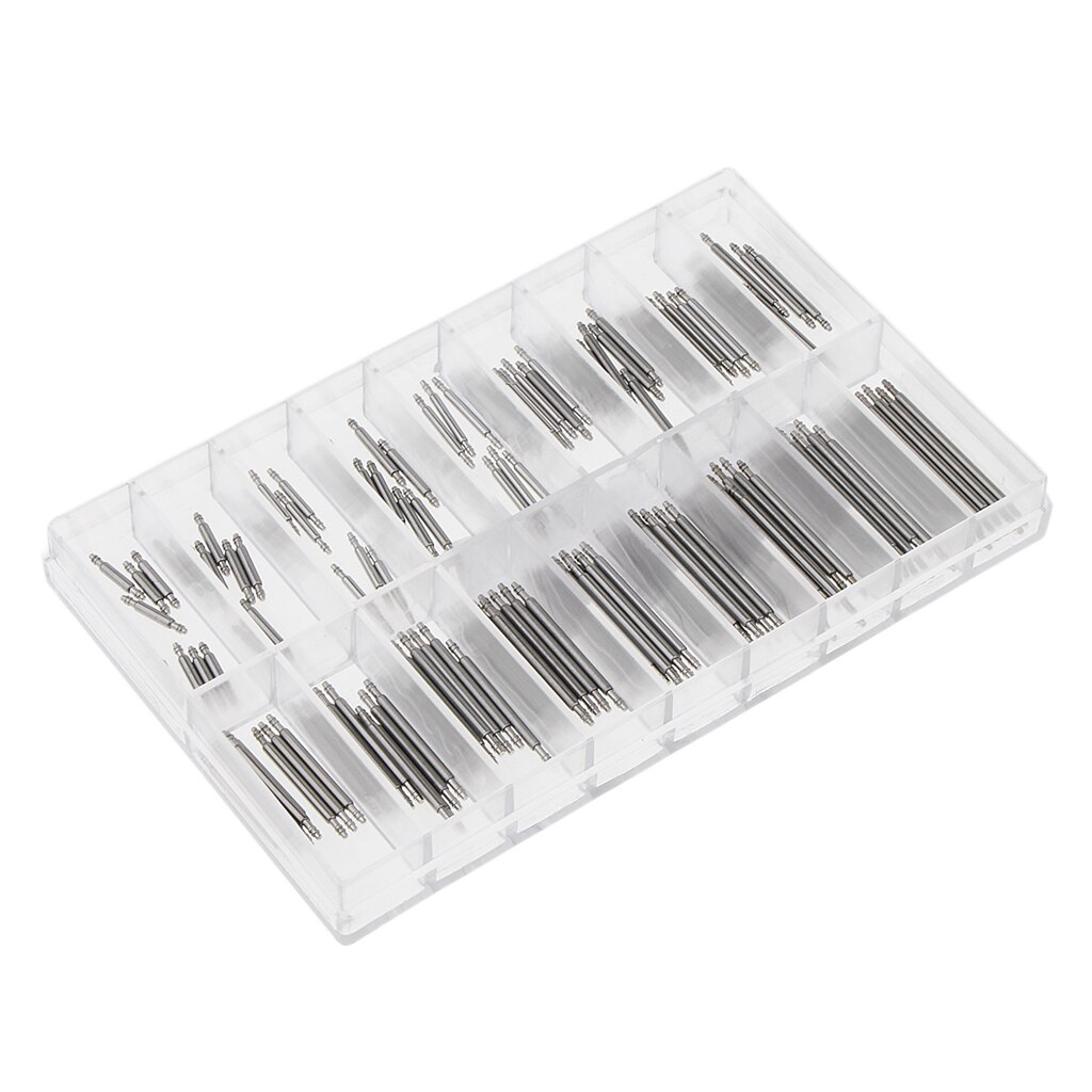 8-25mm Watchmaker Watch Band Spring Bars Strap Bracelet Link Pins Stainless Steel Repair Kit Tool Sets Accessories: 144Pcs 8-25mm