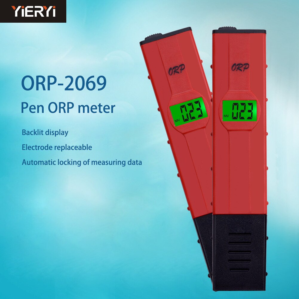 Portable pocket ORP meter large screen with backlight 4-digit LCD written test
