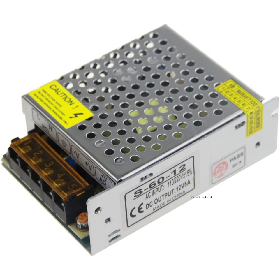 12V Power Supply Adapter Universal Regulated Switching Transformer AC110V to DC12V 5amp Converter LED Driver for LED Strip Light