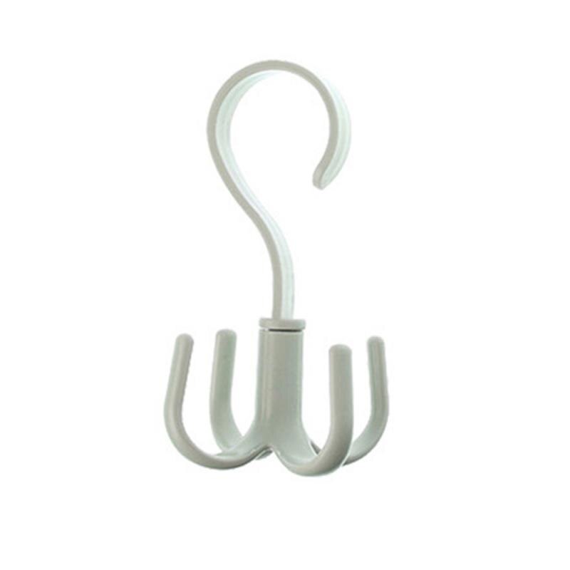 1PC Rotating Four-claw Hook Multifunctional Wardrobe Bag Storage Hook Nail-free Plastic Tie Hanger Organizer Save Space: 01