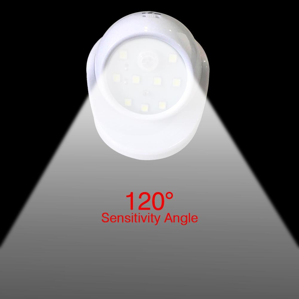 LED Motion Activated Light Sensor Battery Wireless Indoor Outdoor Porch Garden Wall Shed Lamp 360 Rotation Night Light