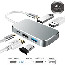 USB 3.1 Type C Naar HDMI HUB Adapter 4 K 60Hz 100 W PD Thunderbolt 3 USB C Type-C Hub met Hub USB 3.0 voor MacBook Pro/Air