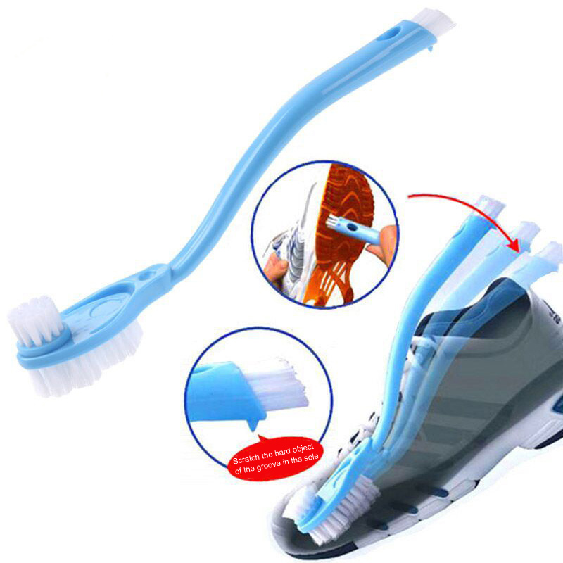 Brosse de nettoyage de chaussures, brosse de lavage de chaussures à Long manche, Double tête, brosse spéciale pour la maison tous les jours 1 pièces