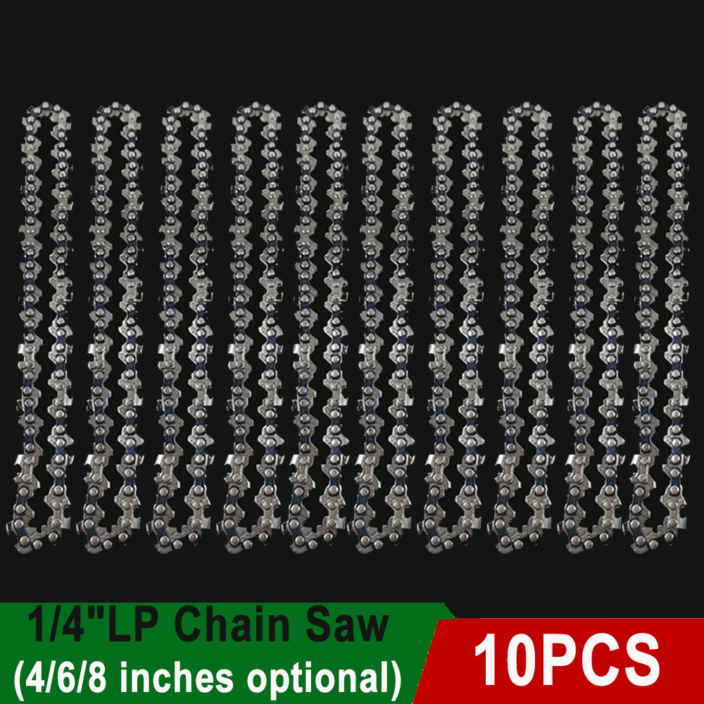 4"/6"/8" Inch Chain Saws Blade for Cutting Wood 1/4"LP 0.043" Gauge 28/37/45DL Mini Chainsaw Chains Electric Chains Replacement: 88 inches / Red