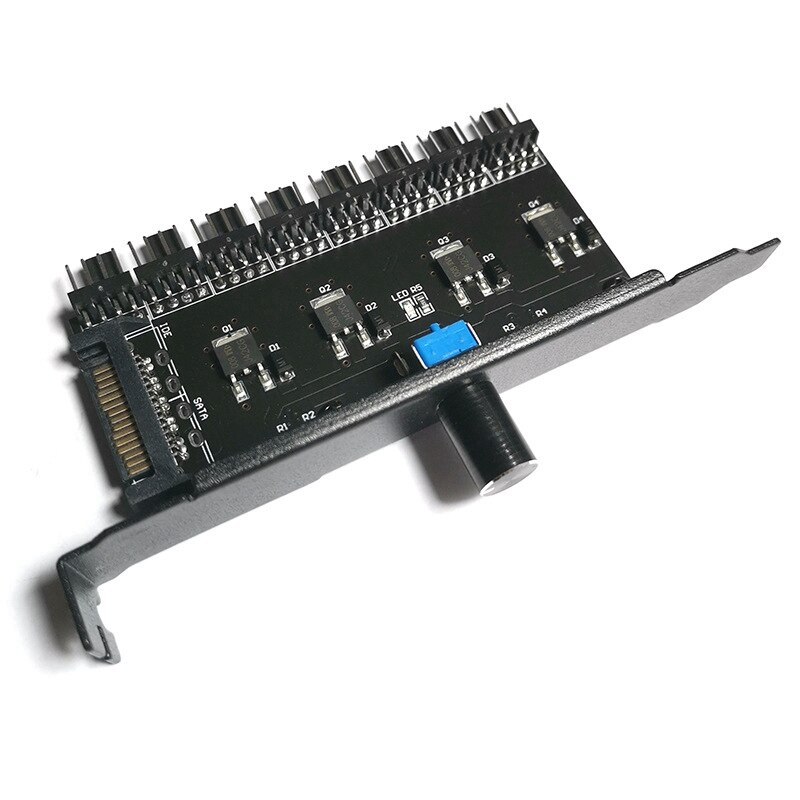 Pci Fan Speed Controller Enkele Controle Sata Interface Hub Ondersteunt 3Pin 4Pin Computer Temperatuurregeling Schakelaar