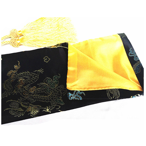 Bolsa de espada samurái, Katana de dragón y Fénix, Tissu negro, 135cm