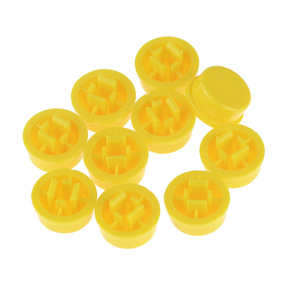 50PCS Round Tactile Button Caps Kits Suitable For 12 *12 *7.3MM Square Head Touch / Micro Switch Push Cap 12 x 12 x7.3mm: Yellow