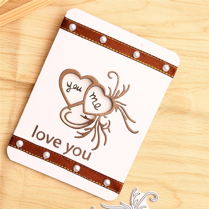 Eastshape Double Hearts Dies Love Metal Cutting Dies Card Making Craft Dies Scrapbooking Embossing Stencil Die Cut Decor