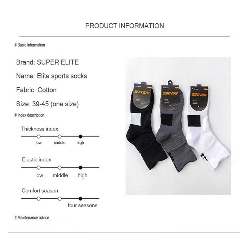 Calcetines deportivos térmicos gruesos súper Elite No deslizantes calcetines de baloncesto hombre UE 38-44 de alta elasticidad al aire libre senderismo deporte Nylon
