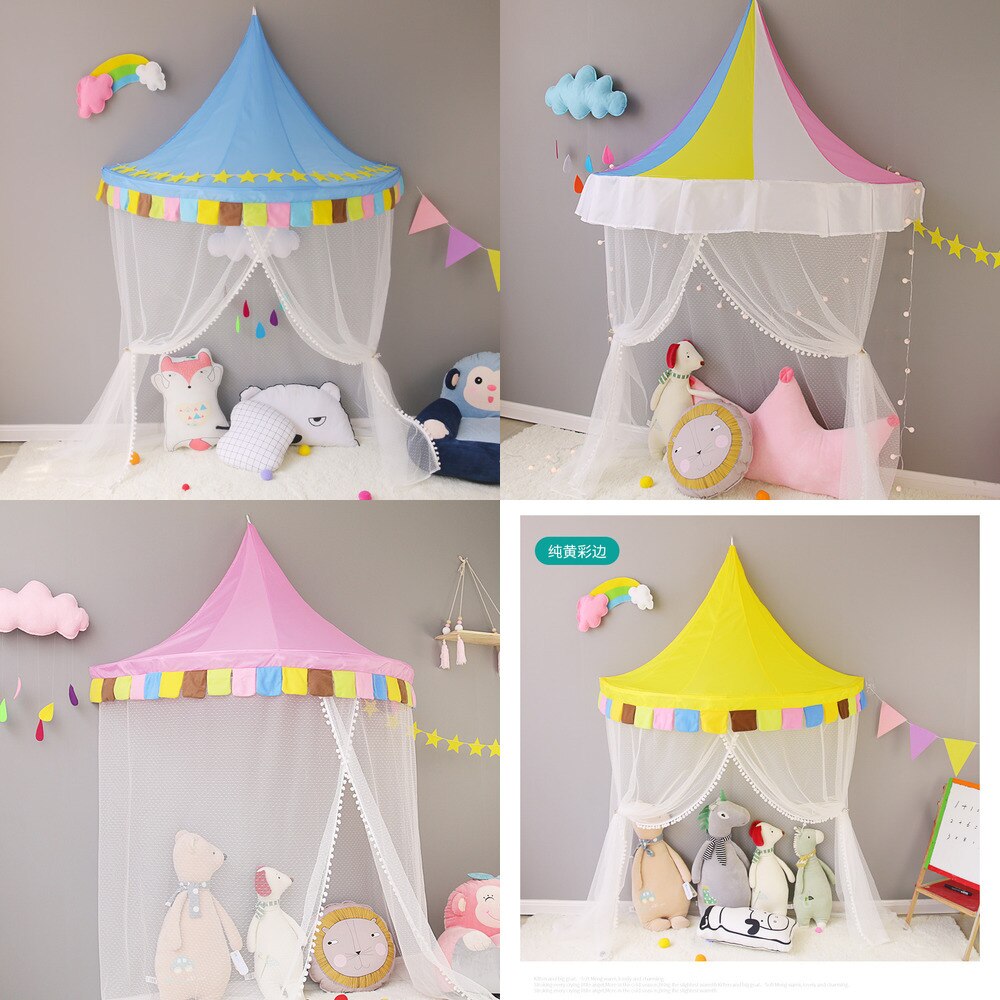 Schattige Baby Wieg Netting Klamboe Baby Luifel Crib Netting Dome Bed Klamboe Voor Kinderdagverblijf Voor Kinderen Meisjes Kamer