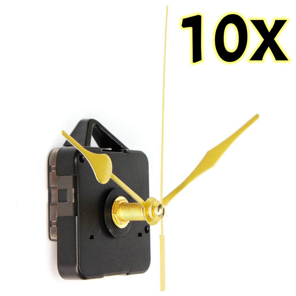 10 pcs Car Home Quartz Clock Movement Mechanism Long Spindle Gold DIY Hand Repair Tool Parts Kit Universal: 10pcs