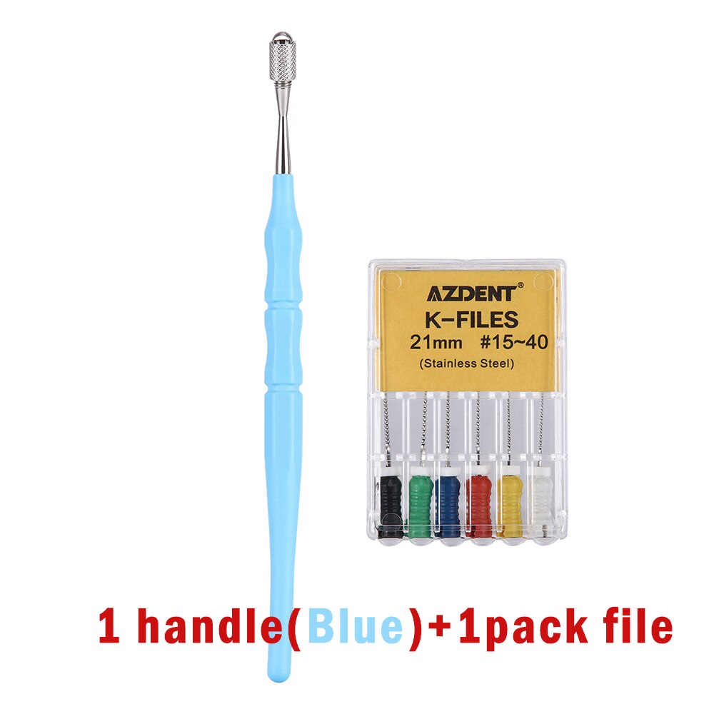 1pc Azdent Dental Endodontic File Holder Dental Hand Use files Endodontic Instruments Just for H/K/R/C+File: Blue handle