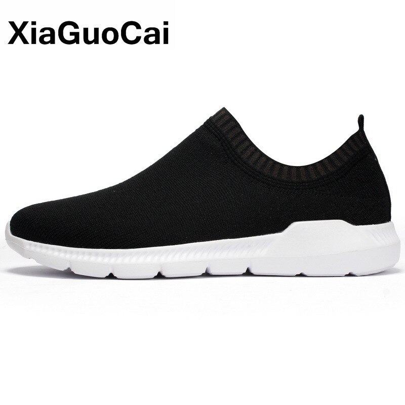 Men Casual Shoes Breathable Sneakers Spring Autumn Mesh Socks Shoes Outdoor Male Lightweight Knit Flat Footwear Big Size