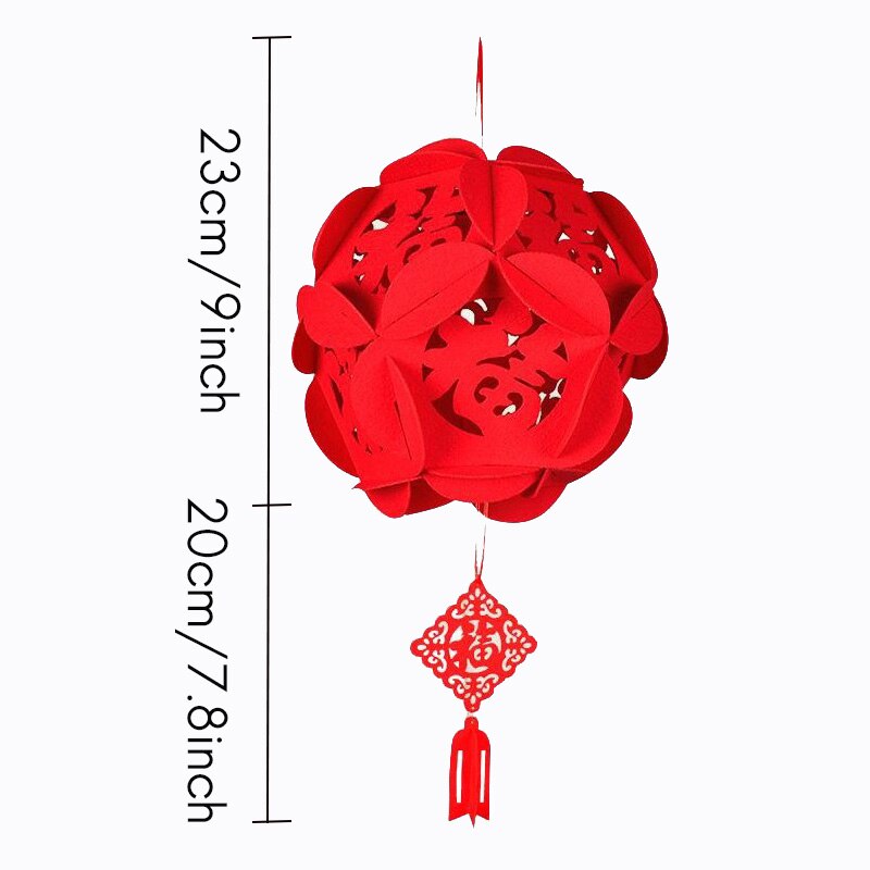 2 Pcs Red Chinese Lanterns,Decor for Chinese Year,Chinese Spring Festival,Wedding,Celebration Home Decor