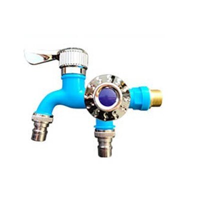 Keuken Badkamer Dual Control Kraan Dual-Gebruik Wastafelkranen Slang Splitter Een Op De Twee Besproeien Connector Distributeur: Blue