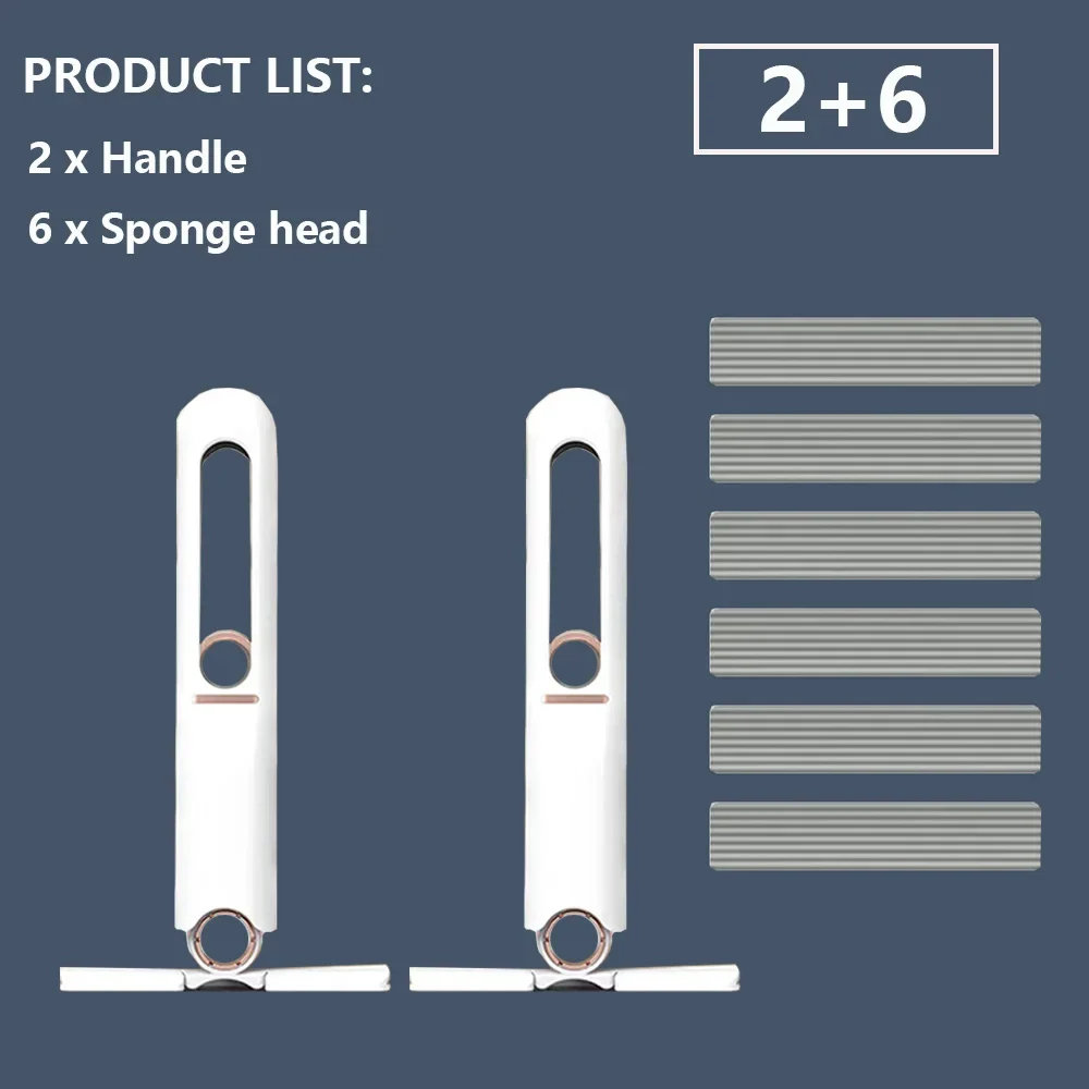 2-24 Stuks Mini Mop Krachtige Squeeze Mini Mop Vouwen Met Zelfknijpen Vloer Keuken Wc Wassen Bureau raam Auto Schoon Gereedschap: Roze