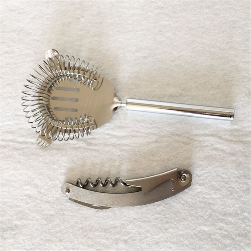 Rvs Cocktail Set Professionele Barman Gereedschap 250/350/550/750 Ml Bar Gereedschap Barman Met Houten frame Bar Tool Kit