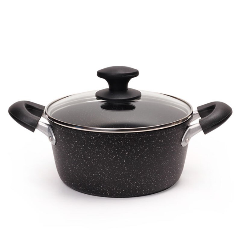 Vlakke Bodem Non-stick Binaural Soeppan Huishoudelijke Roestvrij Staal Verdikking Dubbele Bodem Pot Minder Olie Rook Pot: 22cm