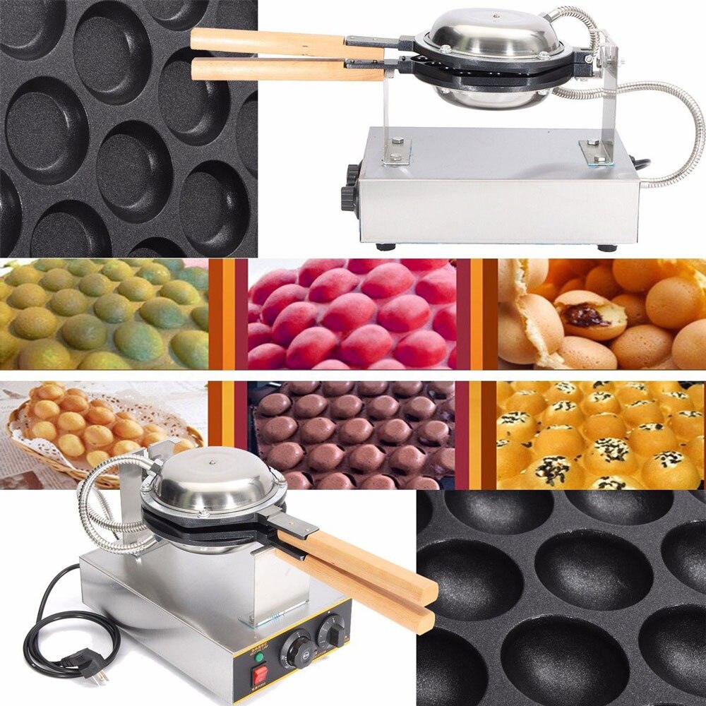 Commercial Electric 110v /220v Non-stick Pan Egg Bubble Waffle Maker Eggettes Puff Cake Iron Maker Machine Bubble Egg Cake Oven