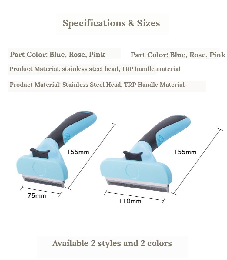 Peigne de toilettage pour animaux de compagnie, brosse pour chiens et chats, outil d'épilation des poils, tondeuse, fourniture pour animaux de compagnie