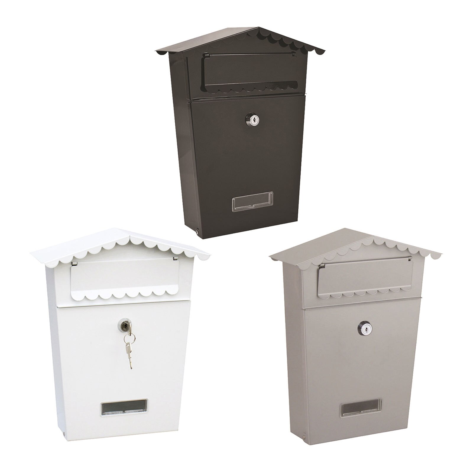 Wall Mount Mailbox Large Capacity Locking Mailboxes with Key Lock Metal Mail Box for Home Decorative