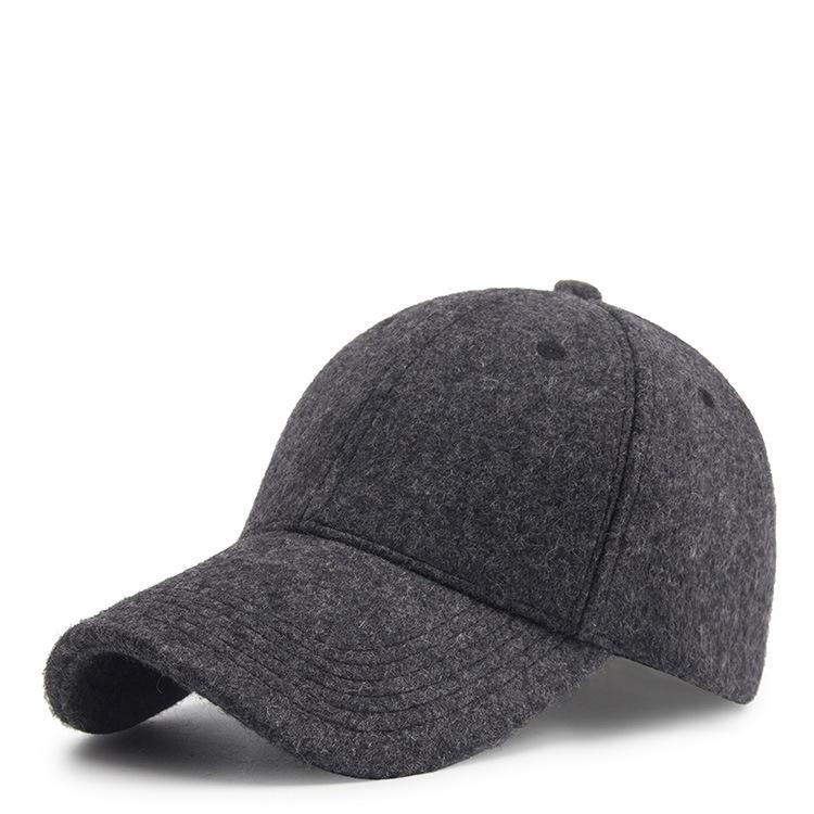 COKK-Casquette de Baseball en laine | Casquette pour femmes hommes, Snapback d'hiver pour femmes unisexe chapeau de papa femme épais Gorras os homme: Drak gray