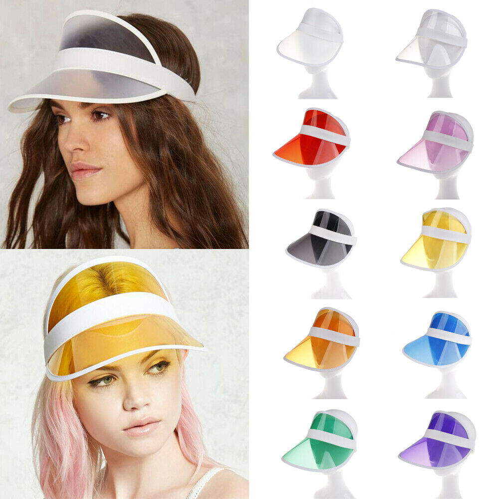 Sombrero de PVC para mujer, visera lisa, informal, para , de plástico transparente, protector solar