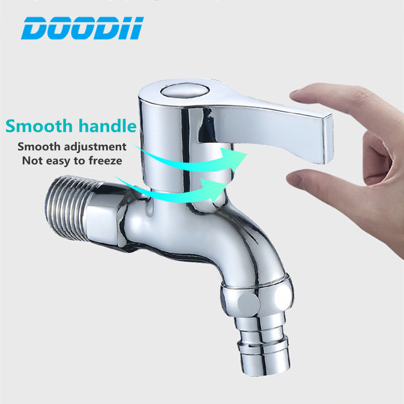 Modern Household Brass single cold tap Outdoor Faucet Garden Wall Bibcock Tap Bathroom Washing Machine mop taps DODI